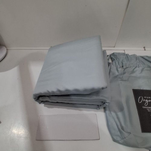 6PC PURELY ORGANIC TURKISH COTTON SHEET SET - QUEEN - BLUE image 2