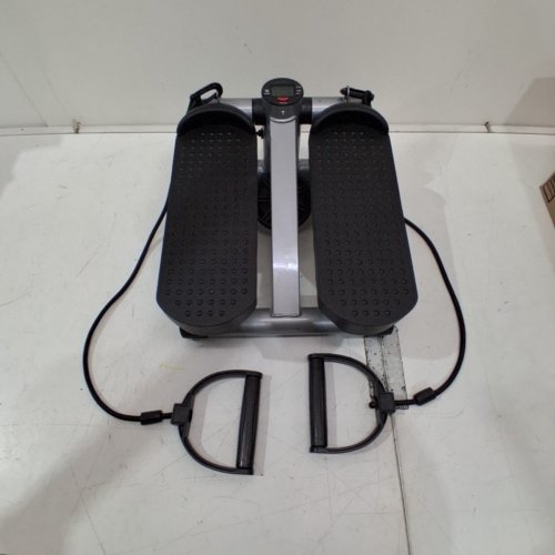 FITNESS STAIR STEPPER - MINI STEP EXERCISE TRAINER WITH RESISTANCE BANDS - 250LBS MAX - BLACK/WHITE image 3