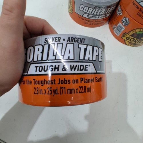 4PK GORILLA TOUGH & WIDE UTILITY TAPE - 2.8" X 25 YARD - SILVER (MODEL: 105680) image 3