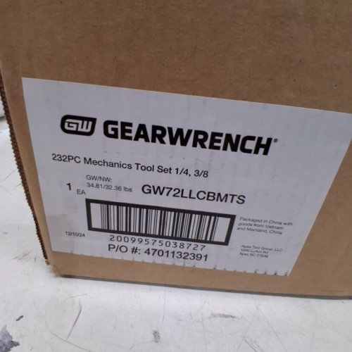 232PC GEARWRENCH MECHANICS TOOL SET - 1/4" AND 3/8" DRIVE - BLACK AND ORANGE (MODEL: GW72LLCBMTS) image 5