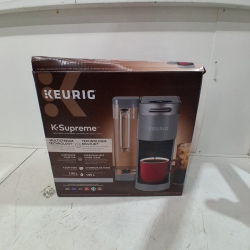 KEURIG K-SUPREME SINGLE SERVE COFFEE MAKER - 4 CUP SIZES, 1.95L FOR WATER - GREY - (MODEL: K910) image 7