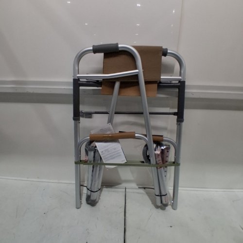 MEDLINE 2 BUTTON FOLDING WALKER 5'' WHEELS 300LB WEIGHT CAPACITY (MODEL:MDS86410W54H) image 2