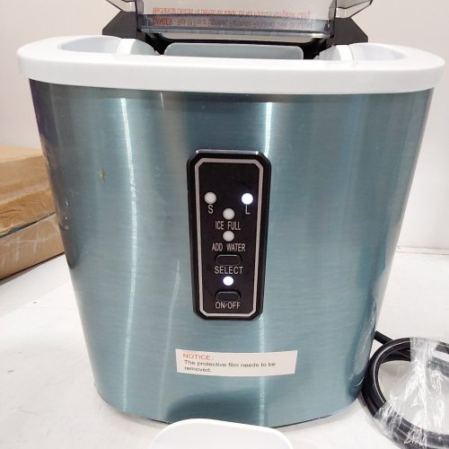 EUHOMY COUNTERTOP ICE MAKER WITH CARRY HANDLE, BASKET & SCOOP - MAKES 26LB PER DAY - GREY(MODEL: IM008-BSI-USEH) image 2
