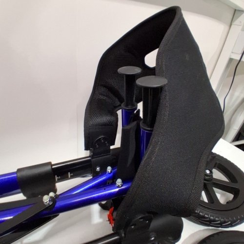 ROLLISROLL ALL TERRAIN ROLLATOR WALKER WITH SEAT AND BACKREST - 12" WHEELS - 300LBS MAX - BLUE/BLACK (MODEL: A42004W12) image 4