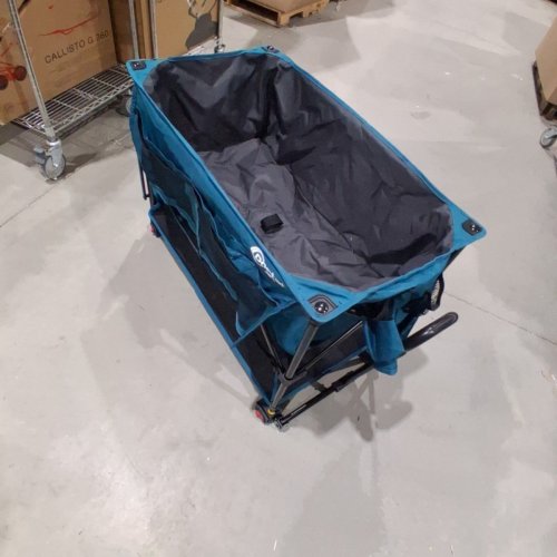 PORTAL DOUBLE DECKER HEAVY DUTY COLLASIBLE WAGON WITH BRAKES - 660 LBS MAX - LAKE BLUE (MODEL: PR-TR-21823-BRAKE) image 3