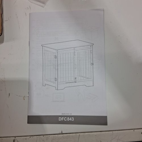 HZUANERI DOG CRATE FURNITURE INDOOR DOG KENNEL WITH BARN DOOR - 31.89" X 21.65" X 26.57" - WOOD - (MODEL:DFC83605B) image 4