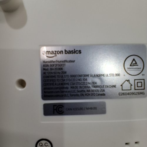 AMAZON BASICS QUIET COOL HUMIDIFIER - 3 L - WHITE image 4