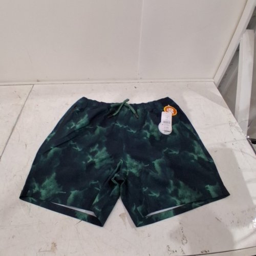 MEN'S ATHLETIC WORKS COMPRESSION VOLLEY SWIM SHORTS - LARGE - DEEP SEA/GREEN (STYLE: AWS08024MN / 209) image 2