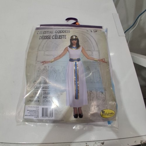 2PC PARTYHOLIC CELESTIAL GODDESS COSTUME - MEDIUM, 8-10 - WHITE, BLUE & GOLD (STYLE: 50182M) image 2