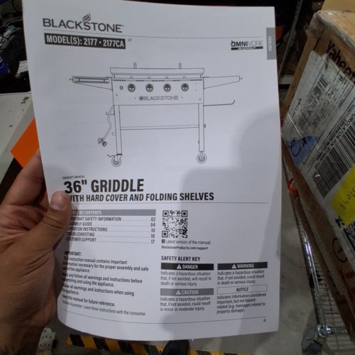 BLACKSTONE 36" GRILL & GAS GRIDDLE WITH DUAL SIDE SHELVES - 36" - 60000BTU - BLACK (MODEL: 2177) image 3