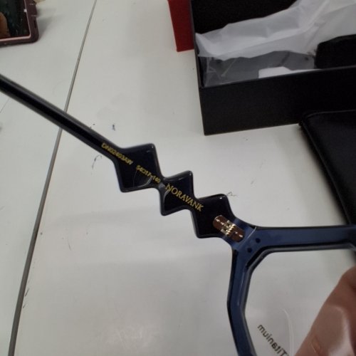 WOMENS DANSHARIAN LIMITED EDITION GEOMETRIC DEMO LENSES GLASSES FRAMES - BLUE (STYLE: NORAVANK) image 2