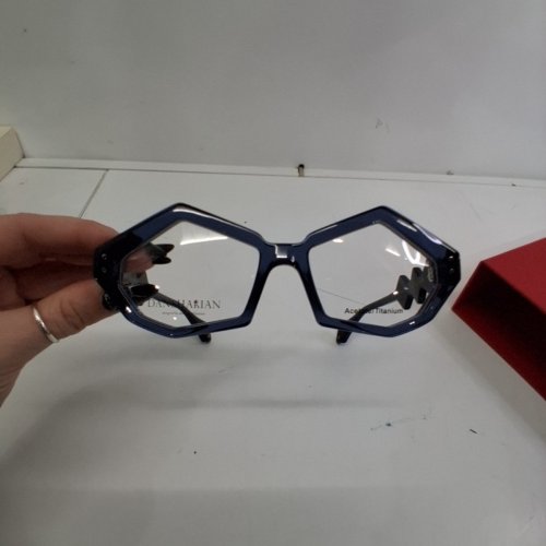 WOMENS DANSHARIAN LIMITED EDITION GEOMETRIC DEMO LENSES GLASSES FRAMES - BLUE (STYLE: NORAVANK) image 4