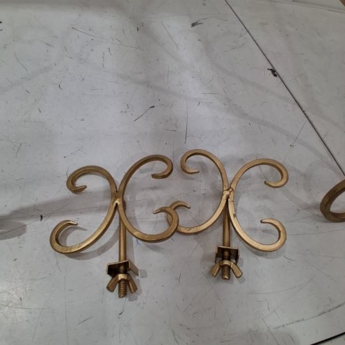 DECO ADJUSTABLE METAL SCROLL FREE STANDING DISPLAY STAND EASEL - 22" X 21" X 46" - GOLD image 3