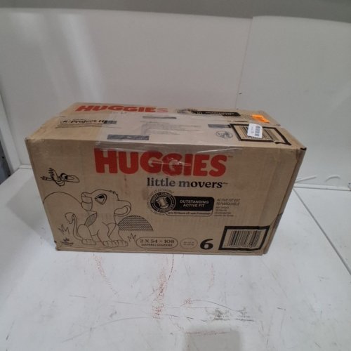 108PK HUGGIES LITTLE MOVERS CURVED CONTOURED STRETCHY ACTIVE FIT BABY DIAPERS- 108 TOTAL - SIZE 6 image 3