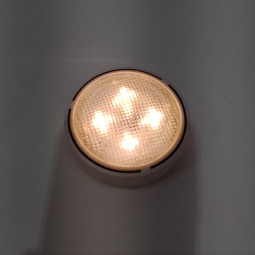 6Pk TECOMLIGHT BATTERY POWERED 13 COLOURED LED PUCK LIGHTS WITH REMOTES - WHITE image 2