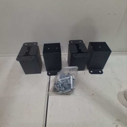4PK POST ANCHOR BASE- 4" X 4" - BLACK (MODEL: QBLZ-4IN-4) image 2
