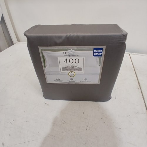6PC HOTEL SIGNATURE SATEEN EGYPTIAN COTTON 400 THREAD COUNT SHEET SET - QUEEN - ULTIMATE GREY (MODEL: 3412350) image 3