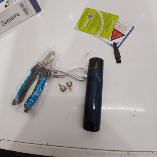 2PC YABIFE RECHARGEABLE ELECTRIC PET NAIL GRINDER AND CLIPPER KIT - BLACK/BLUE image 3