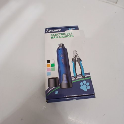 2PC YABIFE RECHARGEABLE ELECTRIC PET NAIL GRINDER AND CLIPPER KIT - BLACK/BLUE image 4