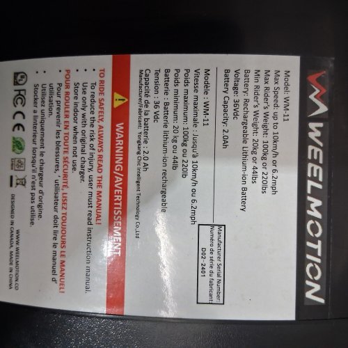 WEELMOTION HOVERBOARD WITH LED FRONT LIGHTS - 10KM/H - MATTE BLACK - (MODEL: WM-11) image 5