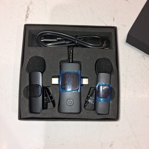 3PC WIRELESS LAVALIER MICROPHONE SET - BLACK image 3