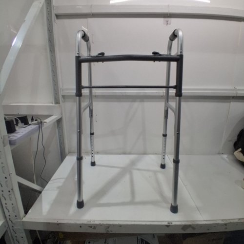 BIOS LIVING STURDY ALUMINUM FOLDING WALKER - 300LBS MAX - SILVER/BLACK - (MODEL: ‎BD770) image 2