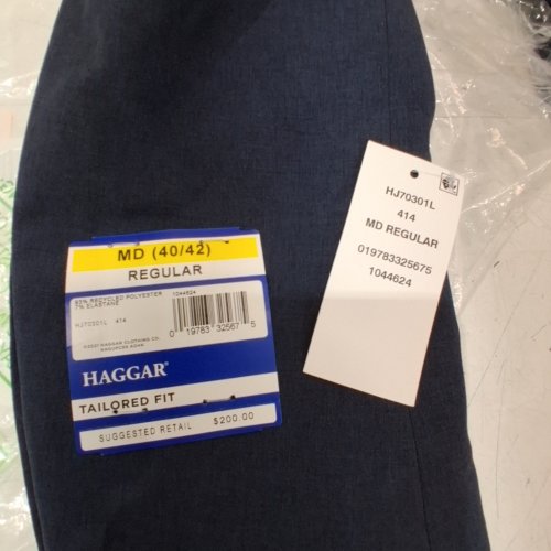 MEN'S HAGGAR SMART WASH PERFORMANCE TECH BLAZER JACKET - MEDIUM, REGULAR - BLUE image 2