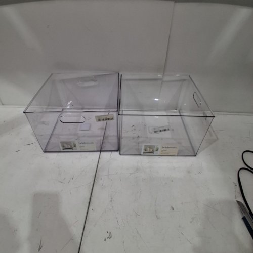 2PK BRIGHTROOM STACKABLE BIN - 12" X 12" X 8" - CLEAR image 3