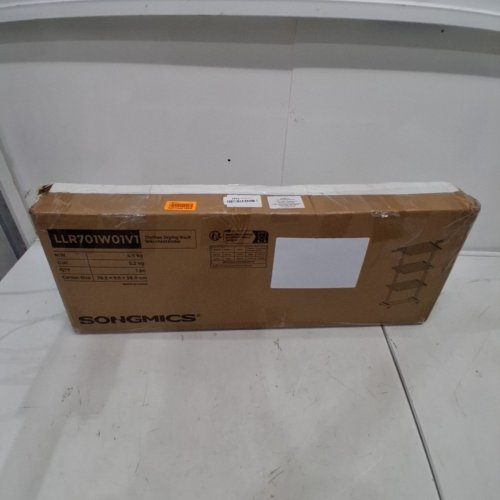 SONGMICS INDOOR/OUTDOOR FOLDABLE 4 TIER CLOTHING AIRER - 67" X 29.9" X 19.7" - WHITE/GREY (MODEL: LLR701W01) image 4