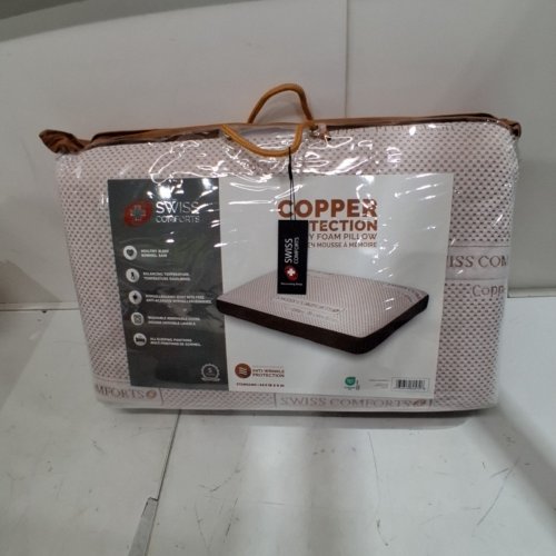 SWISS COMFORTS COPPER PROTECTION MEMORY FOAM PILLOW - STANDARD - BROWN image 2