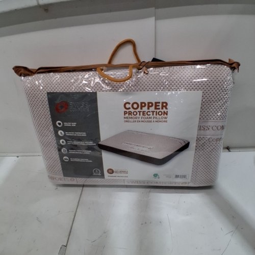 SWISS COMFORTS COPPER PROTECTION MEMORY FOAM PILLOW - STANDARD - BROWN image 4