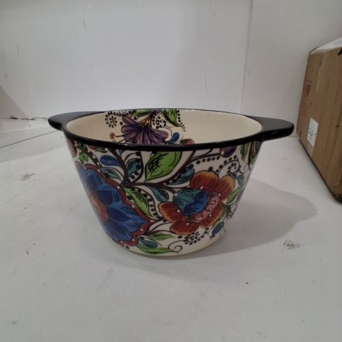 HAND PAINTED TWO EARS CERAMIC ICE BUCKET - 67.6OZ - MULTICOLOR image 4
