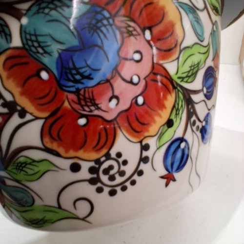 HAND PAINTED TWO EARS CERAMIC ICE BUCKET - 67.6OZ - MULTICOLOR image 5
