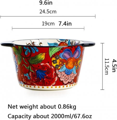 HAND PAINTED TWO EARS CERAMIC ICE BUCKET - 67.6OZ - MULTICOLOR image 2