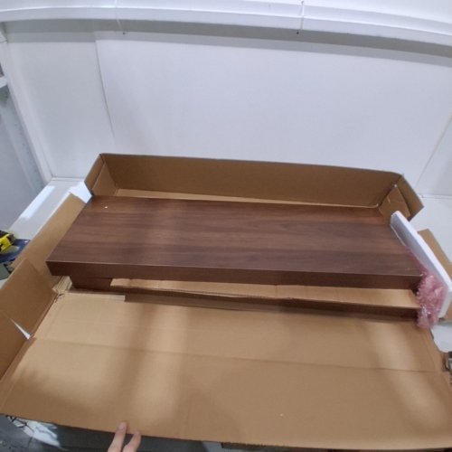 2PK FLOATING WALL MOUNTED SHELVES WITH INVISIBLE BRACKETS FOR HOME DECOR - 35" X 12" - WALNUT image 3