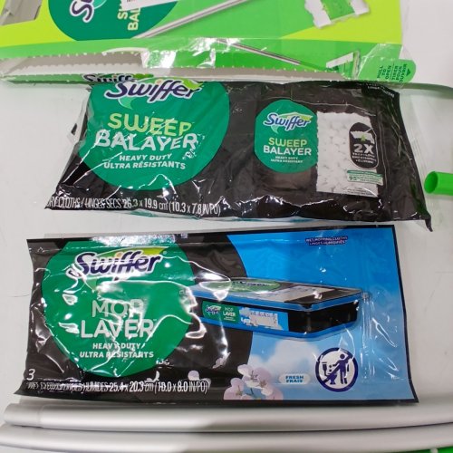 SWIFFER DRY & WET MOP WITH 5 CLEANING MOP HEAD & 3 WET CLOTHES - GREEN image 3