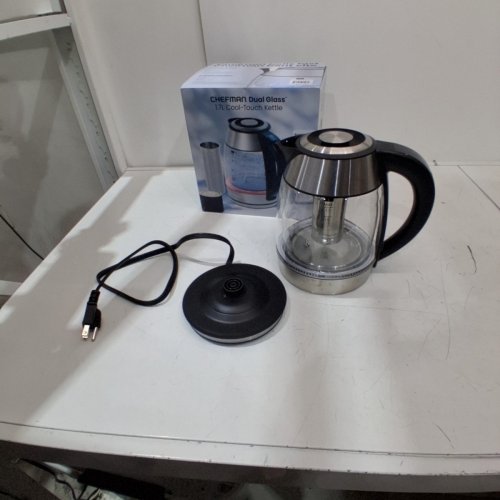 CHEFMAN DUAL-GLASS COOL-TOUCH DIGITAL KETTLE WITH ADJUSTABLE TEMPERATURE AND REMOVABLE TEA INFUSER - 1.7L CAP (MODEL: RJ11-17-CTI-DG-CA-CO) image 3