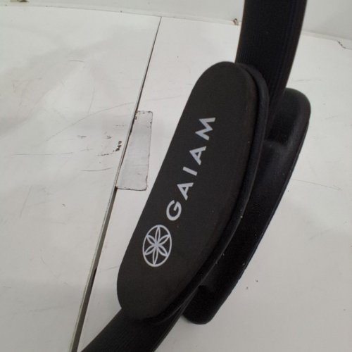 GAIAM PILATES RESISTANCE RING, DUAL GRIP HANDLES FOR TONING AND FITNESS, 14" - BLACK image 4