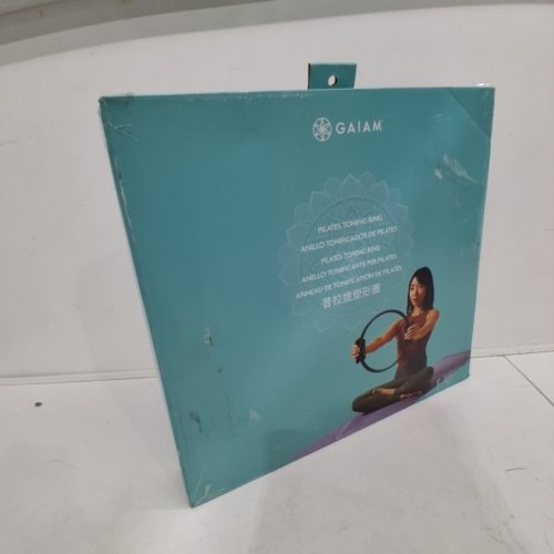 GAIAM PILATES RESISTANCE RING, DUAL GRIP HANDLES FOR TONING AND FITNESS, 14" - BLACK image 5