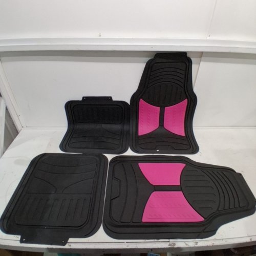4PC FH GROUP MONSTER EYE FULL SET RUBBER FLOOR MATS - UNIVERSAL FIT BLACK/PINK (MODEL: F11313PINK) image 2