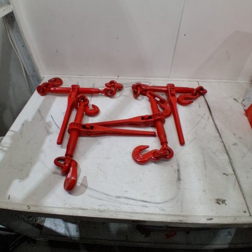 4PC VEVOR RATCHET BINDERS/SECURE WORKING LOAD HOOKS WITH ADJUSTABLE LENGTH - 9215LB CAPACITY - RED (MODEL: JL3/8-1/2-04P) image 2