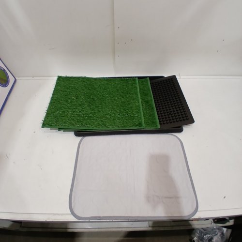 4PC PET POTTY DOG RELIEF SYSTEM - ARTIFICIAL GRASS PAD - 16" X 20" - GREEN image 2