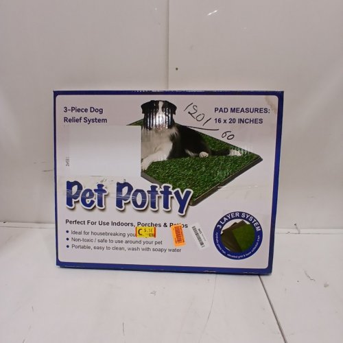 4PC PET POTTY DOG RELIEF SYSTEM - ARTIFICIAL GRASS PAD - 16" X 20" - GREEN image 3