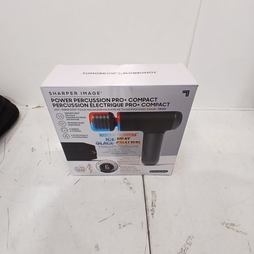 SHARPER IMAGE POWER PERCUSSION PRO + COMPACT HOT AND COLD DEEP TISSUE MASSAGER WITH 4 ATTACHMENTS AND 6 SPEEDS - BLACK - (MODEL: 2427599). image 6