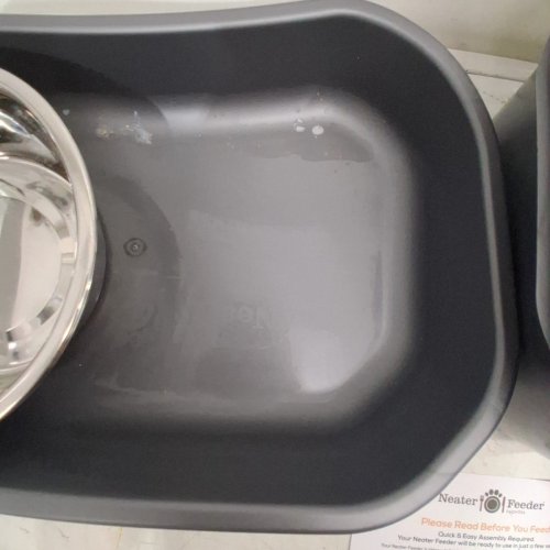 NEATER PETS NEATER FEEDER CAT DOG FOOD AND WATER BOWL HOLDER - LARGE - GUN METAL GREY image 3