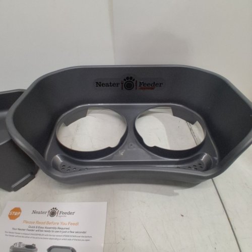 NEATER PETS NEATER FEEDER CAT DOG FOOD AND WATER BOWL HOLDER - LARGE - GUN METAL GREY image 4