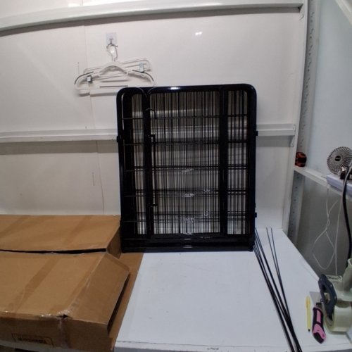 8PC YAHEETECH OUTDOOR AND INDOOR PORTABLE DOG PLAYPEN - 32" - BLACK (MODEL: 615098) image 2