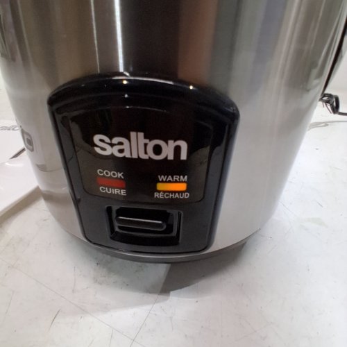 SALTON AUTOMATIC RICE COOKER WITH FOOD STEAMING BASKET - 8CUP - STAINLESS (MODEL: RC2027) image 2