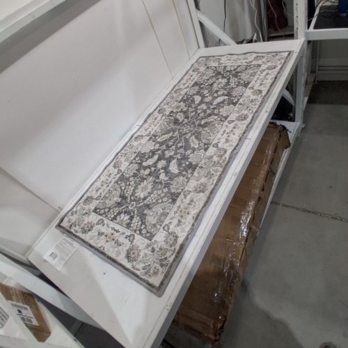WASHLUXE BORDER PRINT RUNNER RUG - 27" X 60" - GREY VINTAGE (MODEL: TNC-33717) image 3