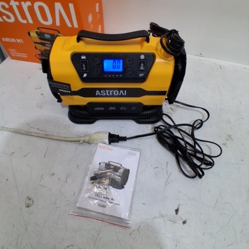 ASTROAI PORTABLE HEAVY DUTY TIRE INFLATOR PUMP, AUTO SHUTOFF WITH SCREEN, 12 V - YELLOW (MODEL: AIRUN M1) image 2
